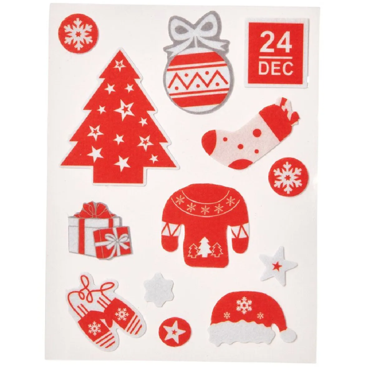 Décoration de Noël pour fenêtre rouge et blanche-Gifi