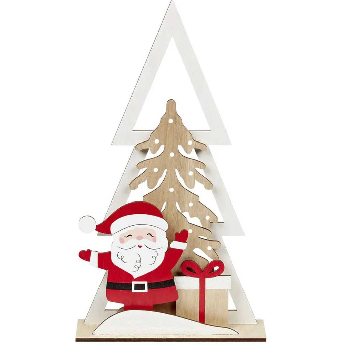 Décoration de Noël sapin et Père Noël en bois à poser-Gifi New