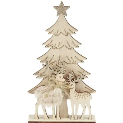 Décoration de Noël sapin et renne en bois à poser-Gifi Hot