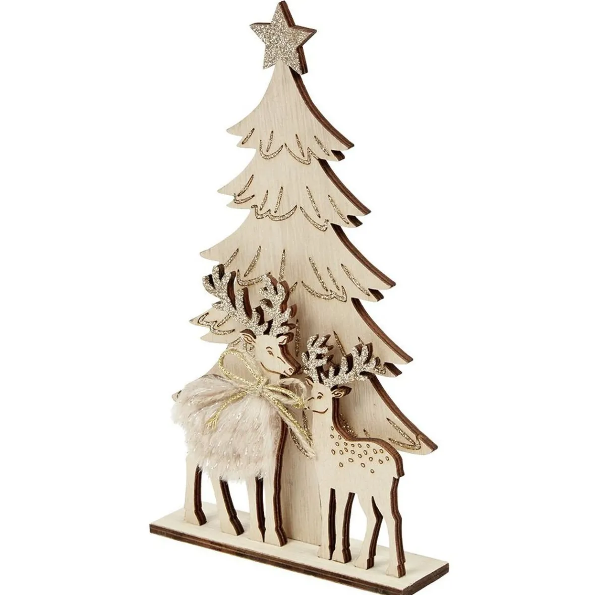 Décoration de Noël sapin et renne en bois à poser-Gifi Hot