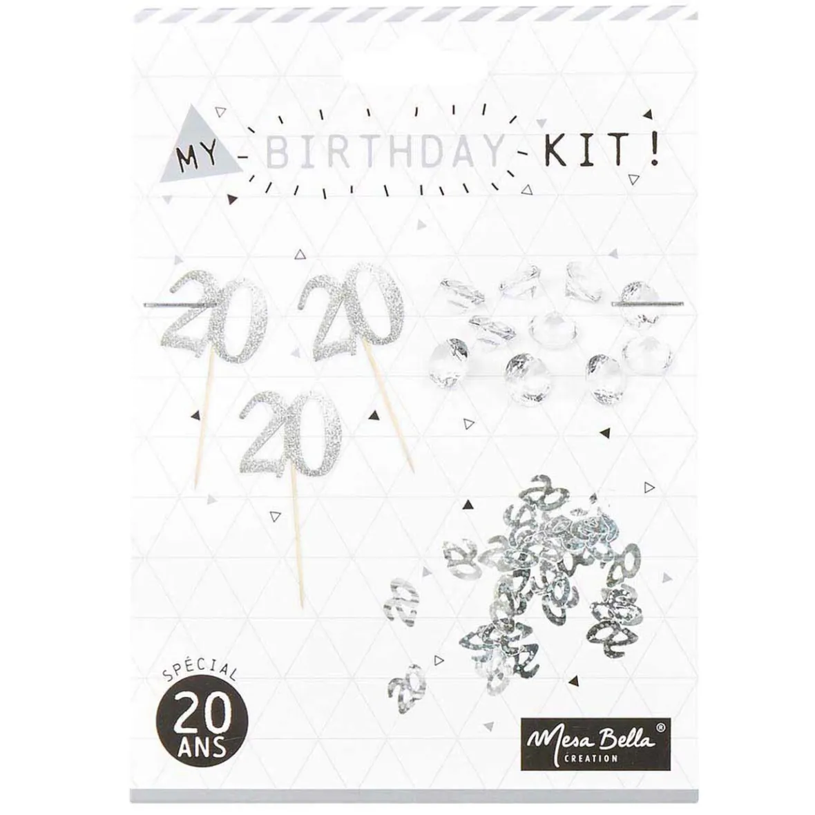 Décoration de table anniversaire 20 ans argenté-Gifi New