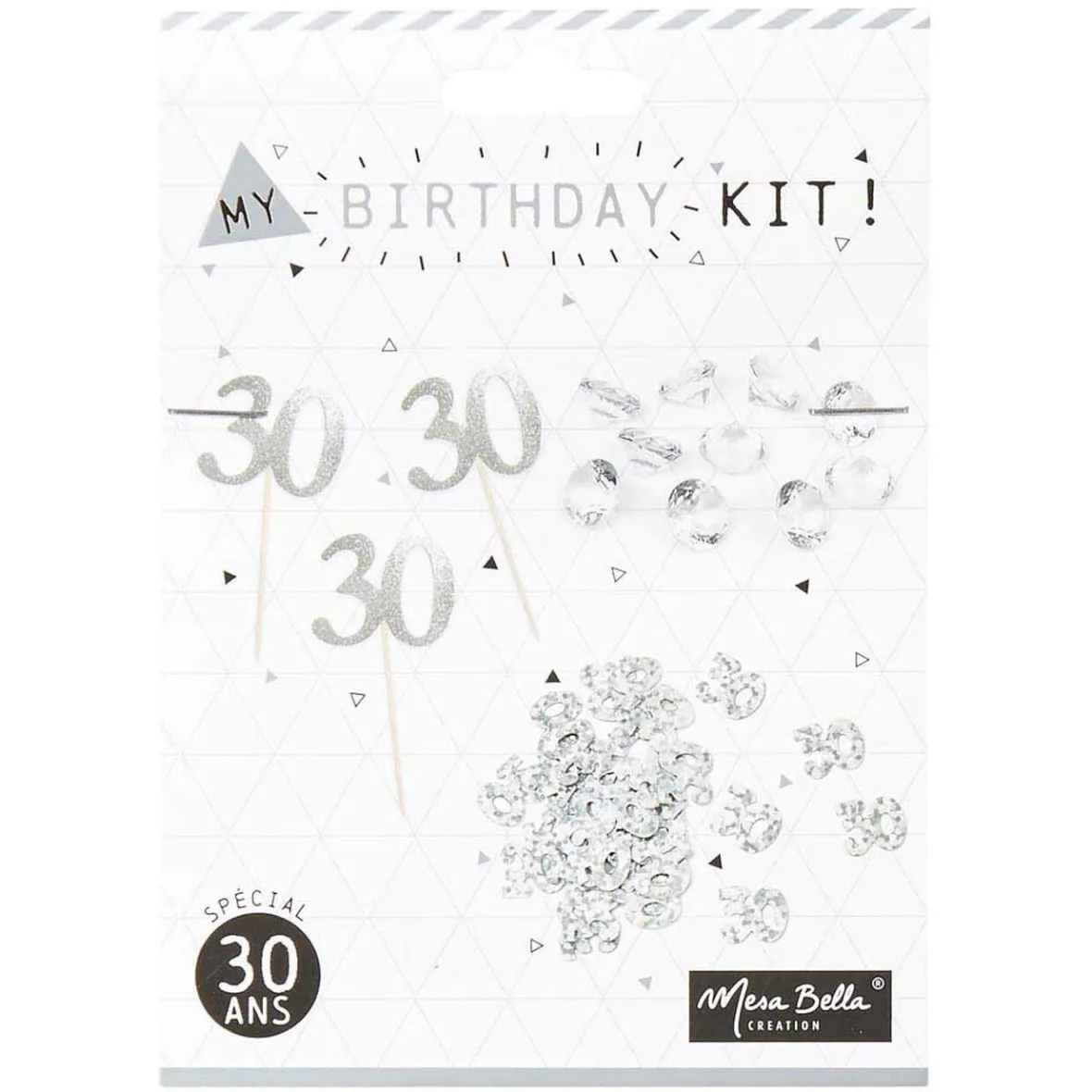 Décoration de table anniversaire 30 ans argenté-Gifi Best