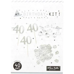 Décoration de table anniversaire 40 ans argenté-Gifi Online