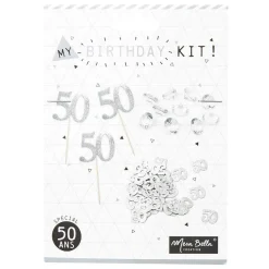 Décoration de table anniversaire 50 ans argenté-Gifi Outlet