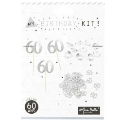 Décoration de table anniversaire 60 ans argenté-Gifi Best