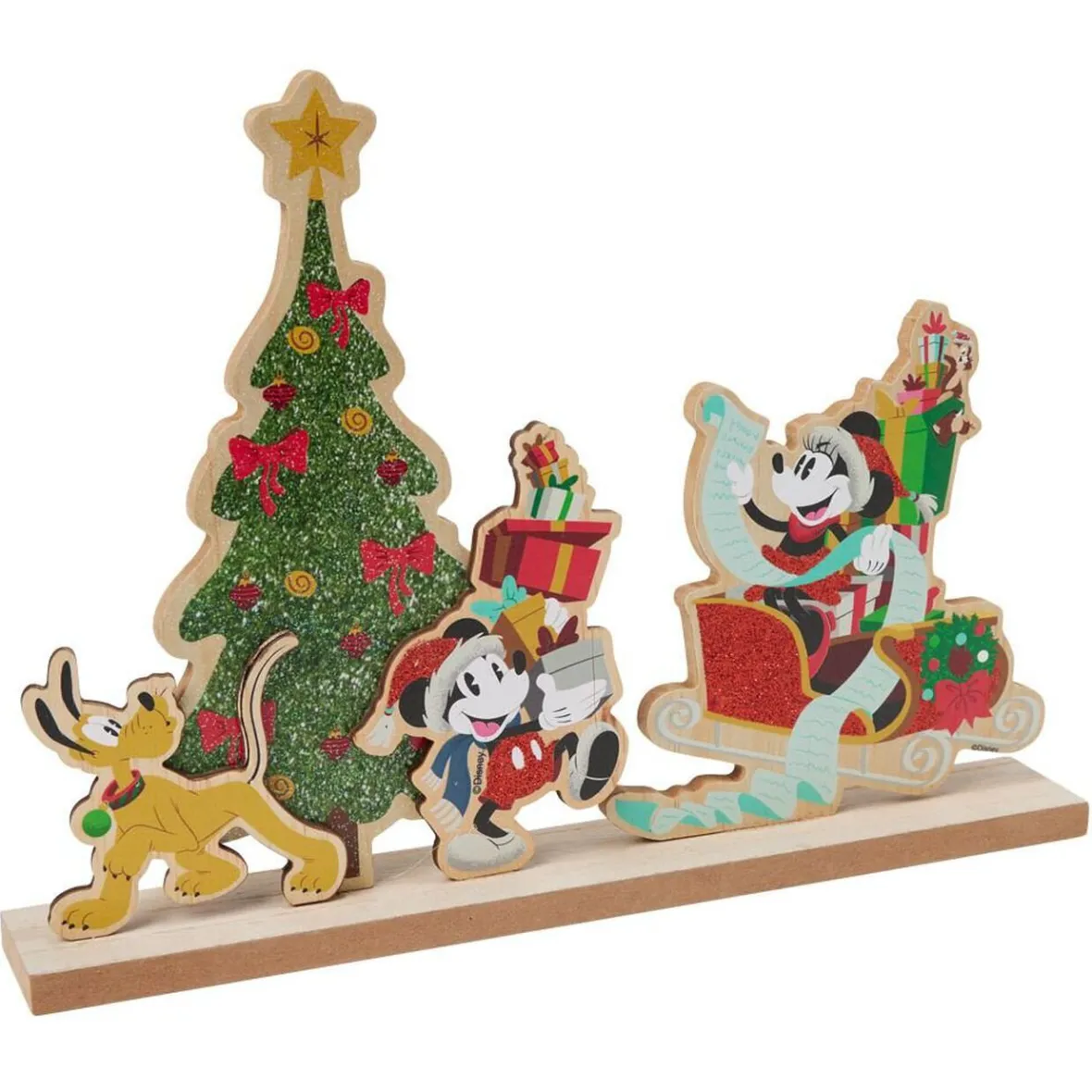 Décoration Disney à poser Mickey à Noël bois 34x5xH25cm-Gifi New