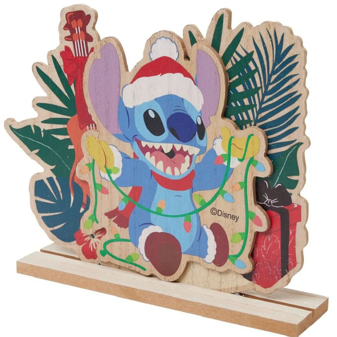 Décoration Disney à poser Stitch Noël bois L23xH19,5cm-Gifi Online