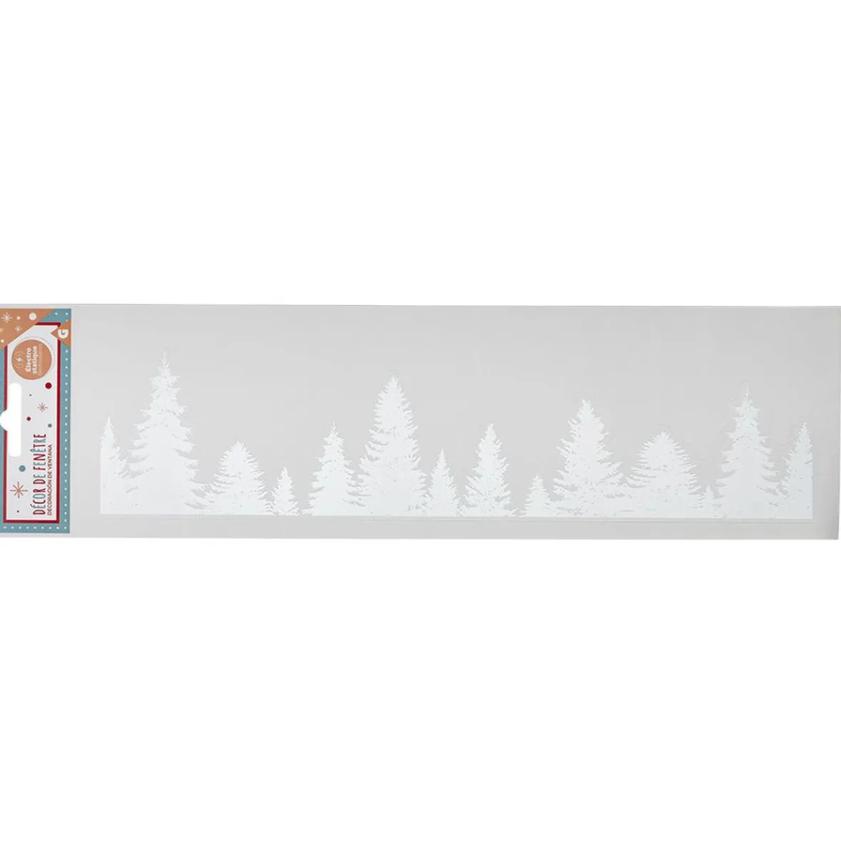 Décoration fenêtre électrostatique forêt de sapins blancs L36 x l11 cm-Gifi Online