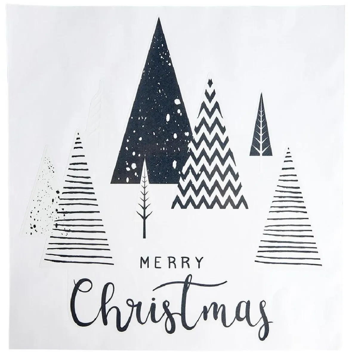 Décoration fenêtre électrostatique Noël forêt Merry Christmas-Gifi Outlet