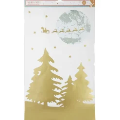 Décoration fenêtre Noël électrostatique paysage doré-Gifi Online