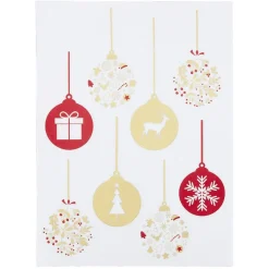 Décoration fenêtre Noël électrostatique guirlande boule rouge et doré-Gifi Hot