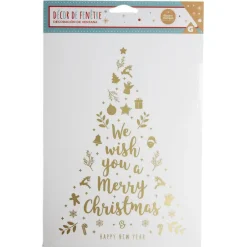 Décoration fenêtre Noël électrostatique sapin doré-Gifi Clearance