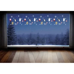 Décoration fenêtre Noël électrostatique frise de personnages 120x20cm-Gifi Hot
