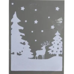 Décoration fenêtre Noël électrostatique paysage enneigé blanc-Gifi Online