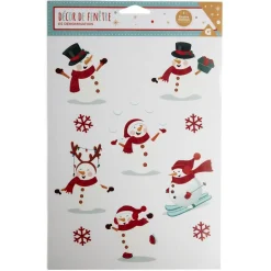 Décoration fenêtre Noël électrostatique bonhomme de neige ou pain d'épices-Gifi