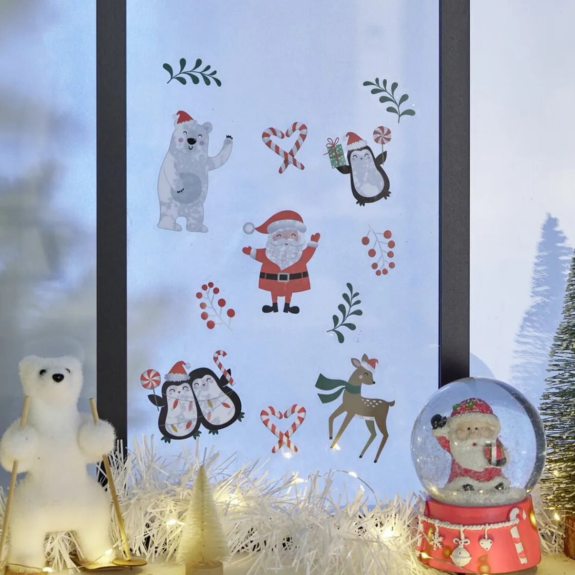 Décoration fenêtre Noël électrostatique personnage ou sapin-Gifi Clearance