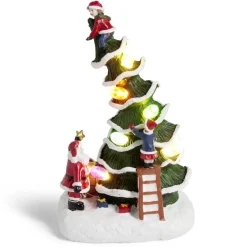Décoration lumineuse sapin 6LED à piles H17cm-Gifi Online