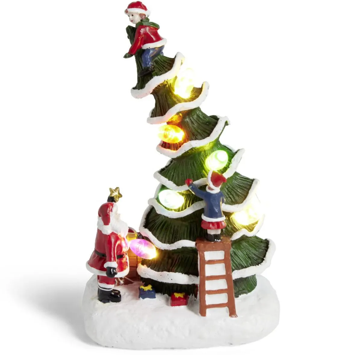 Décoration lumineuse sapin 6LED à piles H17cm-Gifi Online