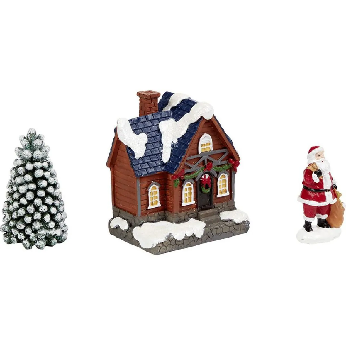 Décoration maison lumineuse 4LED avec père Noël et sapin-Gifi Hot