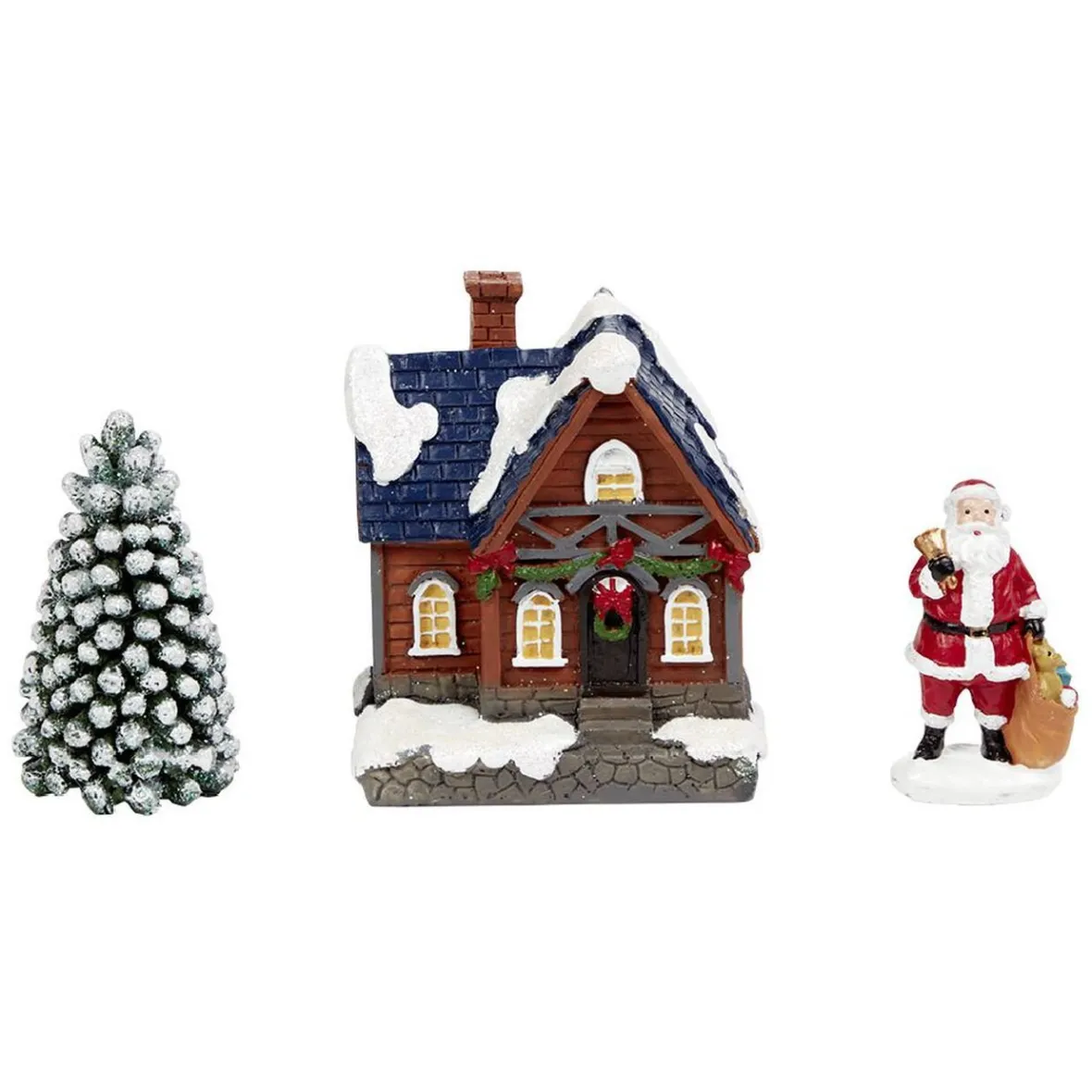 Décoration maison lumineuse 4LED avec père Noël et sapin-Gifi Hot