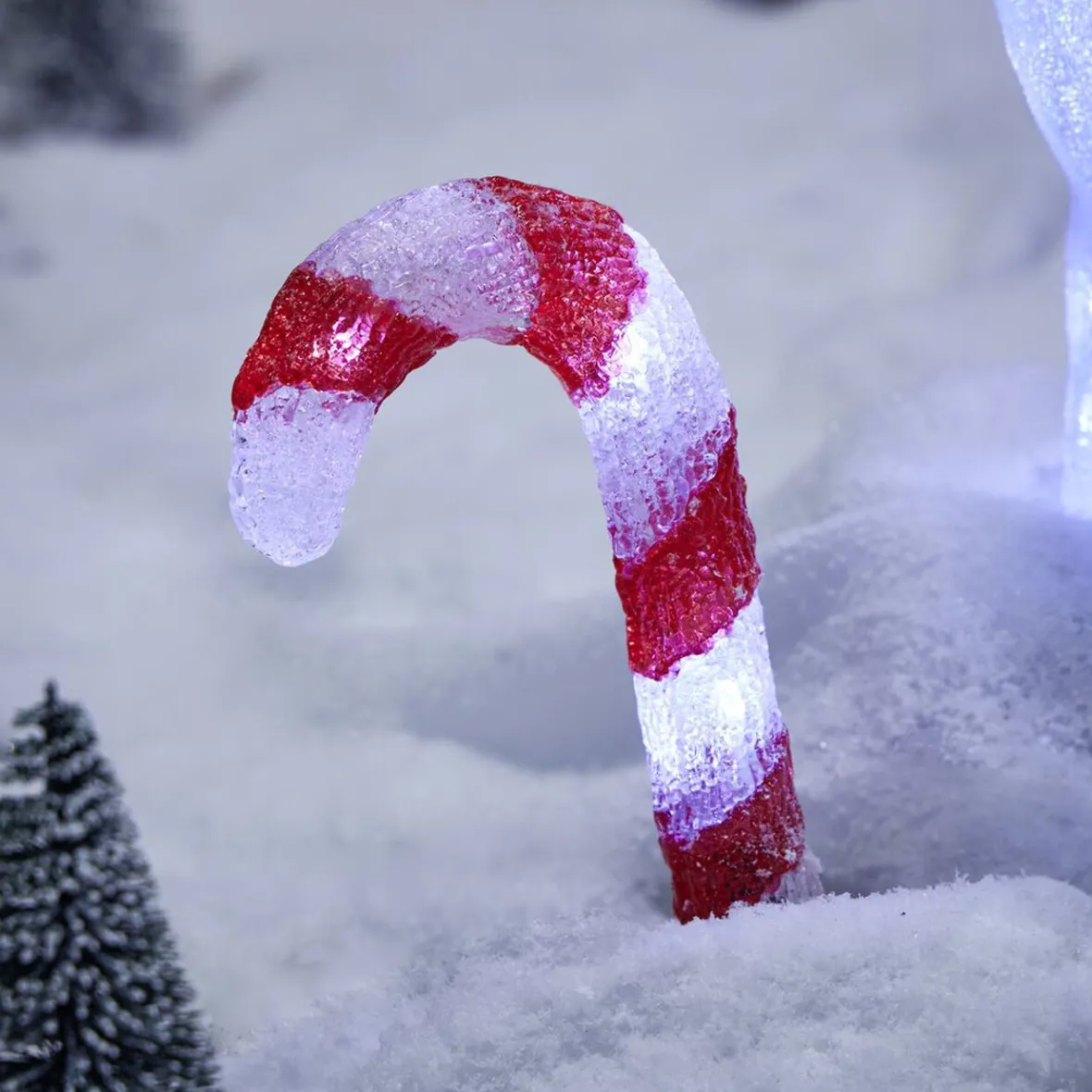 Décoration Noël sucre d'orge à planter LED H27cm-Gifi New