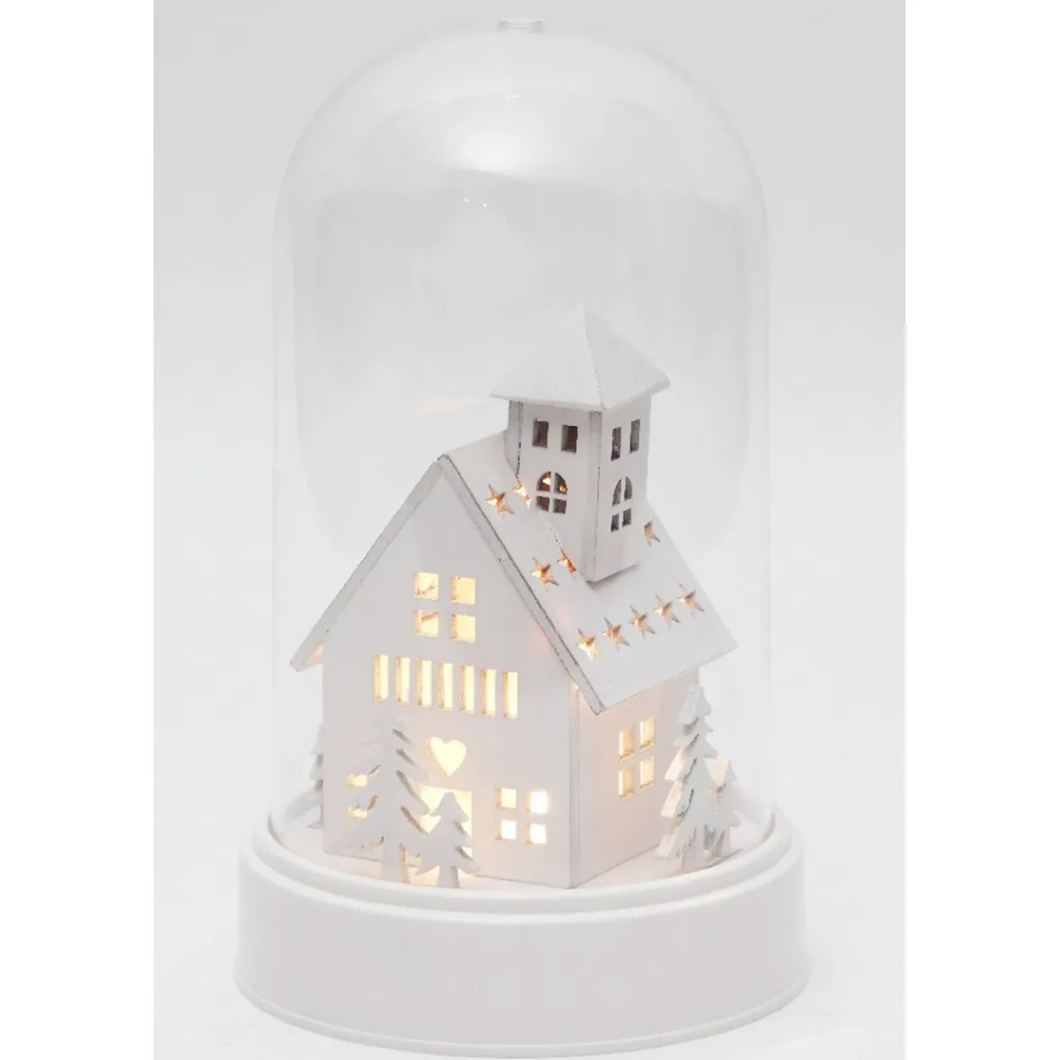 Décoration sous cloche blanche 3 LED-Gifi