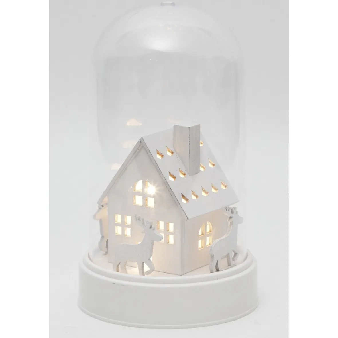 Décoration sous cloche blanche 3 LED-Gifi