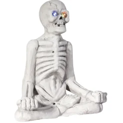 Décoration squelette assis Halloween gris-Gifi Discount