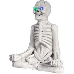 Décoration squelette assis Halloween gris-Gifi Discount