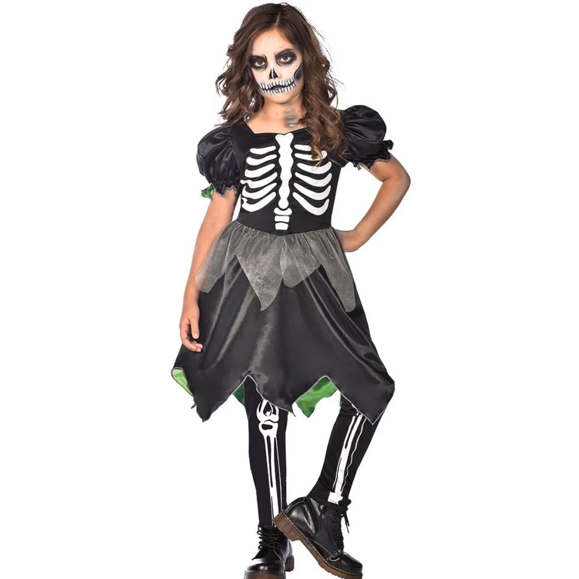 Déguisement 7/10 ans réversible fille squelette/fée-Gifi Discount
