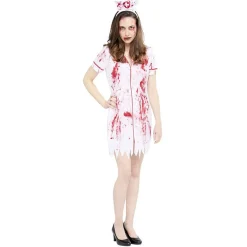Déguisement adulte Halloween infirmière zombie sanglant Taille S-Gifi Online