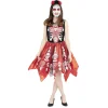 Déguisement adulte Halloween squelette robe et serre-tête Taille S-Gifi Discount