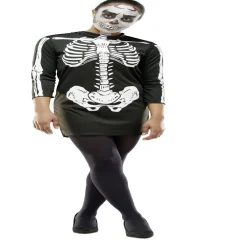 Déguisement adulte Halloween squelette tunique noir et blanc - Taille L-Gifi Clearance