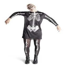 Déguisement adulte Halloween squelette tunique noir et blanc - Taille L-Gifi Clearance