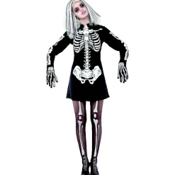 Déguisement adulte Halloween squelette robe - Taille S-Gifi New