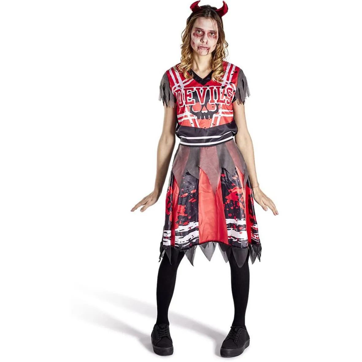Déguisement adulte Halloween pompom girl robe et serre-tête - Taille S-Gifi New