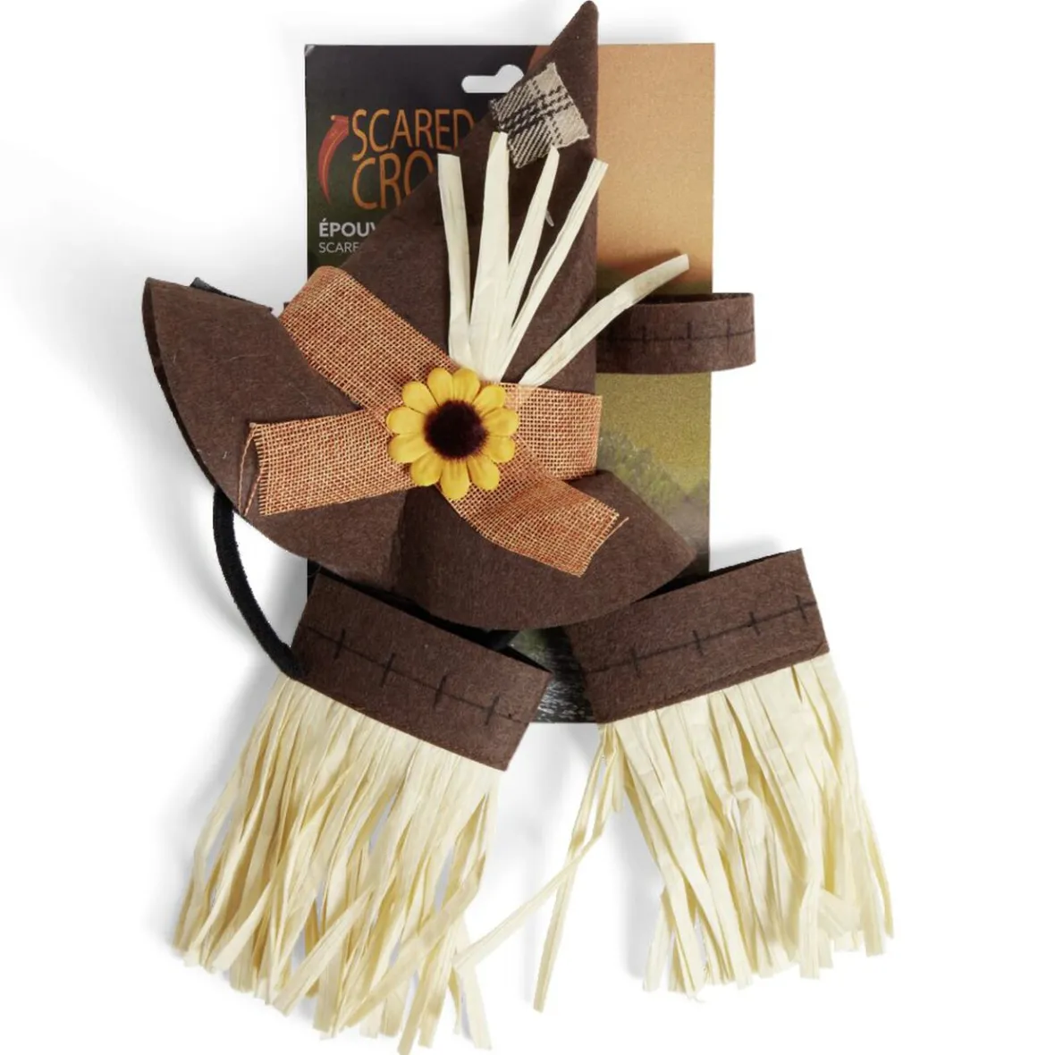 Déguisement adulte épouvantail serre-tête, tour de cou et manchettes-Gifi Best