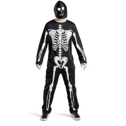 Déguisement adulte squelette combinaison et capuche taille S-Gifi New