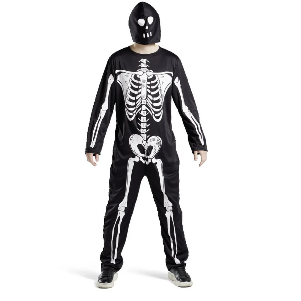 Déguisement adulte squelette combinaison et capuche taille S-Gifi New