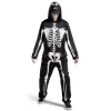 Déguisement adulte squelette combinaison et capuche taille M/L-Gifi Outlet