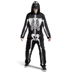 Déguisement adulte squelette combinaison et capuche taille M/L-Gifi Outlet