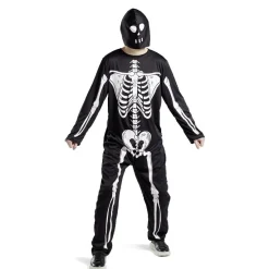 Déguisement adulte squelette combinaison et capuche taille M/L-Gifi Outlet