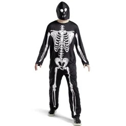 Déguisement adulte squelette combinaison et capuche taille M/L-Gifi Outlet