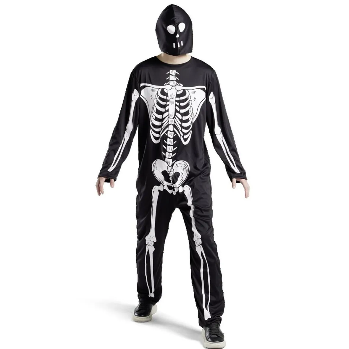 Déguisement adulte squelette combinaison et capuche taille M/L-Gifi Outlet