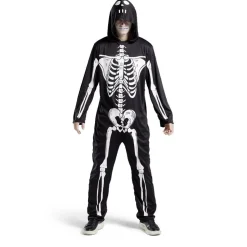Déguisement adulte squelette combinaison et capuche taille M/L-Gifi Outlet