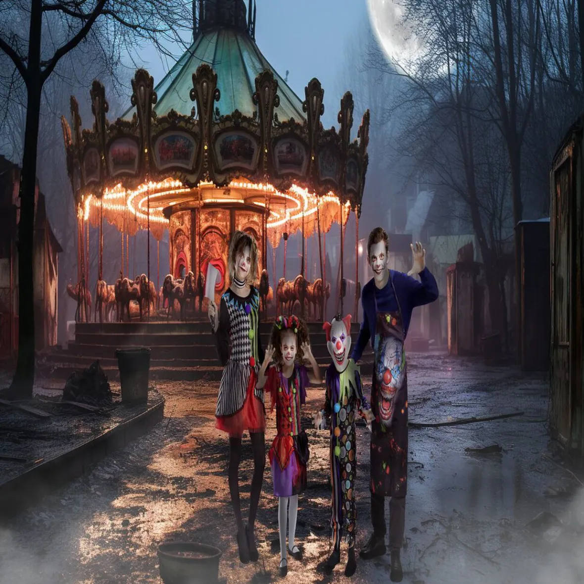 Déguisement adulte tablier clown Halloween taille unique-Gifi