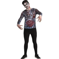 Déguisement adulte t-shirt imprimé ZombieHalloween-Gifi Outlet