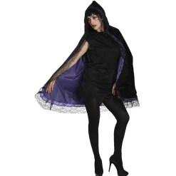 Déguisement cape bicolore finition dentelle femme-Gifi Discount