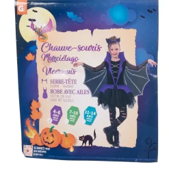 Déguisement enfan robe chauve-souris noir violet 4/6 ans-Gifi Sale