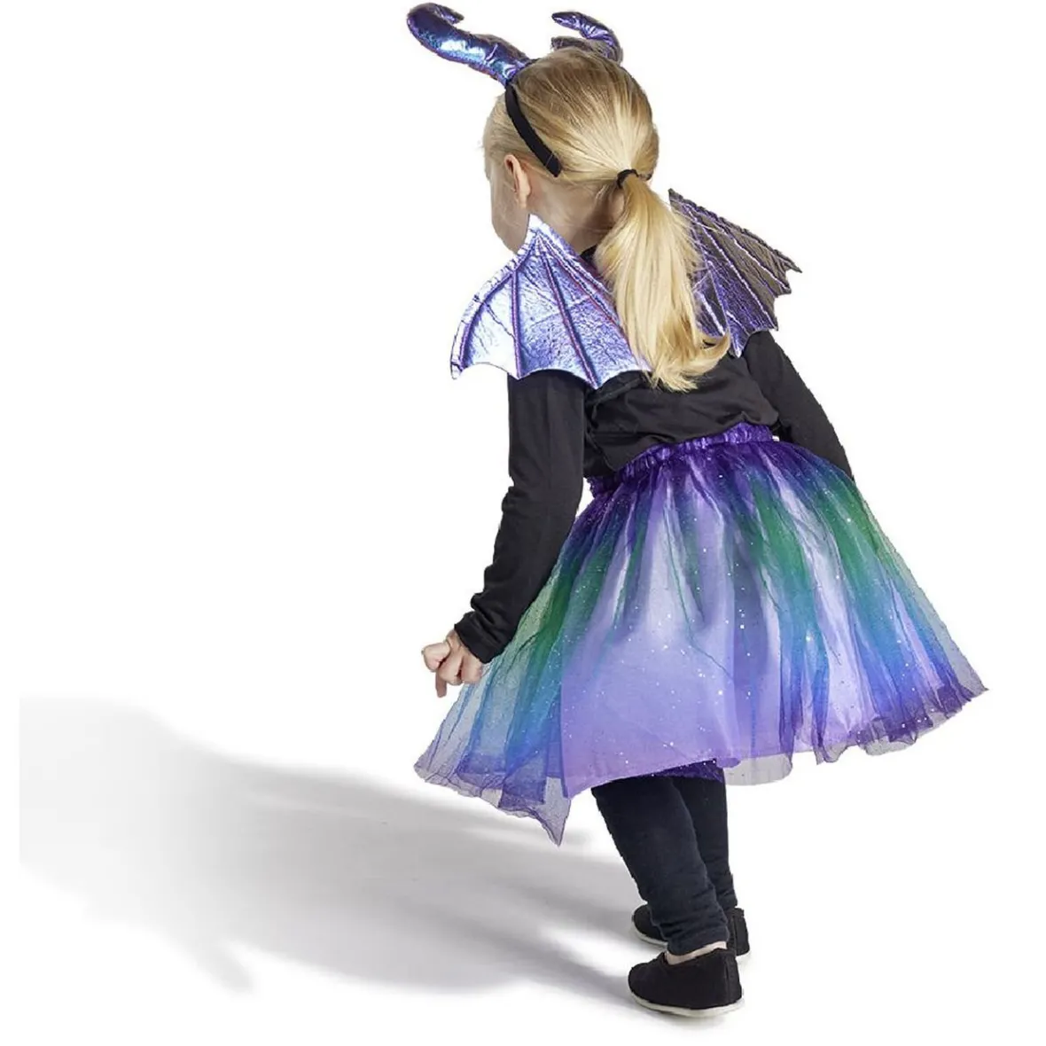 Déguisement enfant dragon tutu ailes serre-tête violet - Taille unique-Gifi Hot